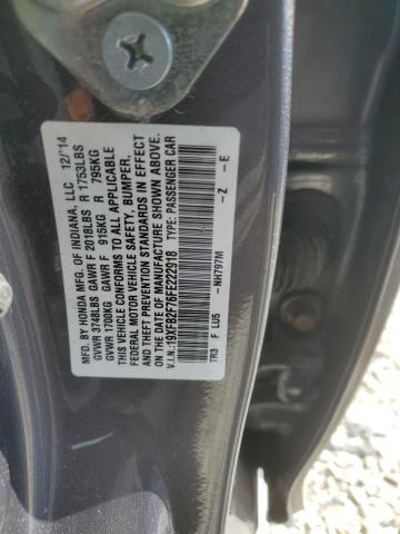 2015 HONDA CIVIC SE 19XFB2F76FE222918