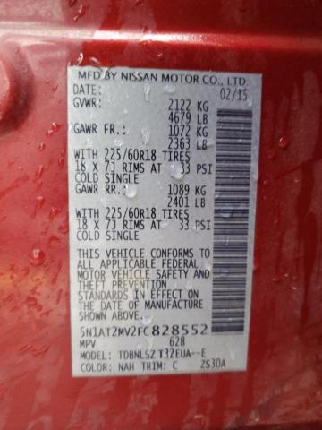 2015 NISSAN ROGUE S 5N1AT2MV2FC828552