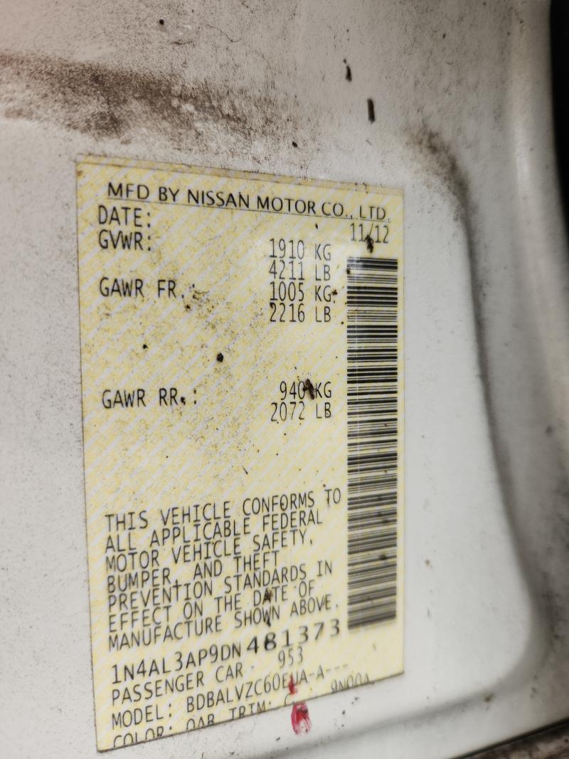 2013 NISSAN ALTIMA SL - 1N4AL3AP9DN481373