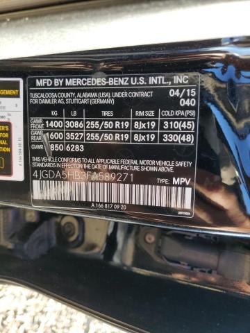 2015 MERCEDES-BENZ ML 350 4MA 4JGDA5HB3FA589271