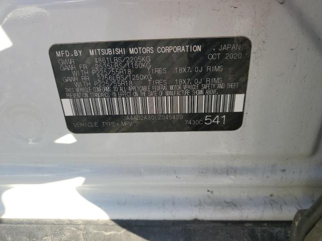 2020 MITSUBISHI OUTLANDER JA4AD2A30LZ045429