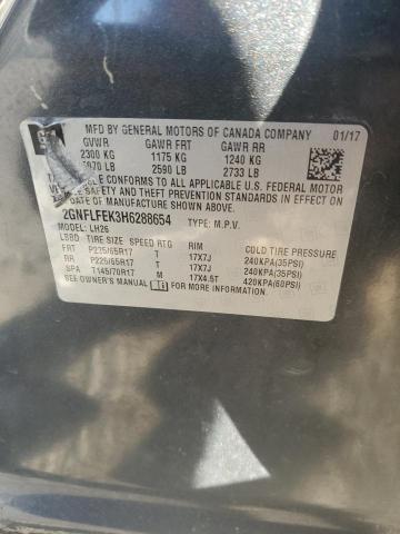 2017 CHEVROLET EQUINOX LT 2GNFLFEK3H6288654