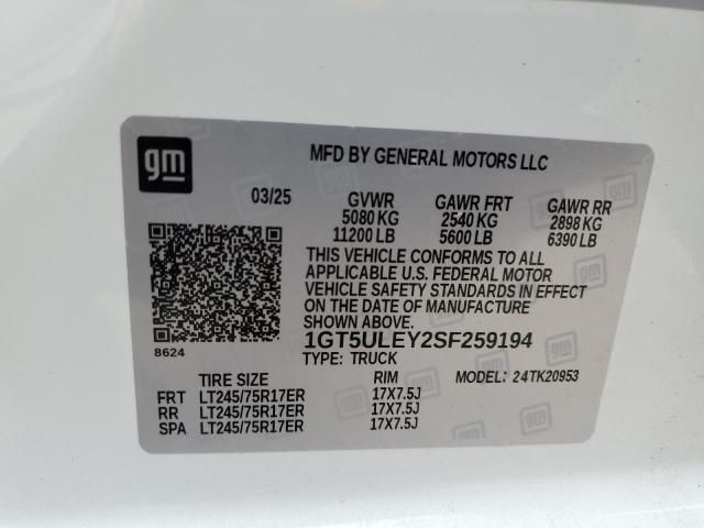 2025 GMC SIERRA K25 - 1GT5ULEY2SF259194