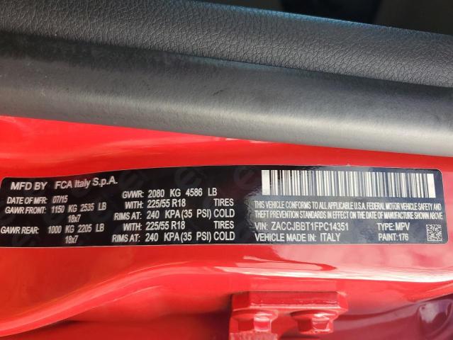 2015 JEEP RENEGADE LATITUDE - ZACCJBBT1FPC14351