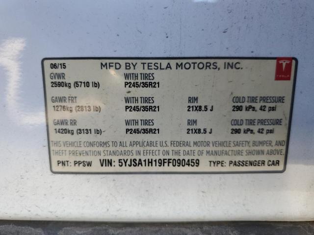 2015 TESLA MODEL S 85 5YJSA1H19FF090459