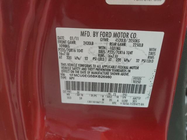 2011 FORD ESCAPE LIM - 1FMCU0EG5BKB26980