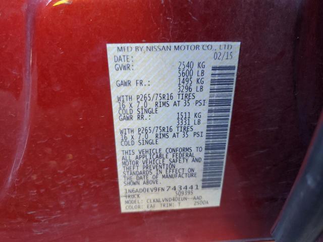 2015 NISSAN FRONTIER S 1N6AD0EV9FN743441