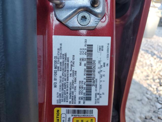 2019 FORD FUSION SE - 3FA6P0LU1KR263241