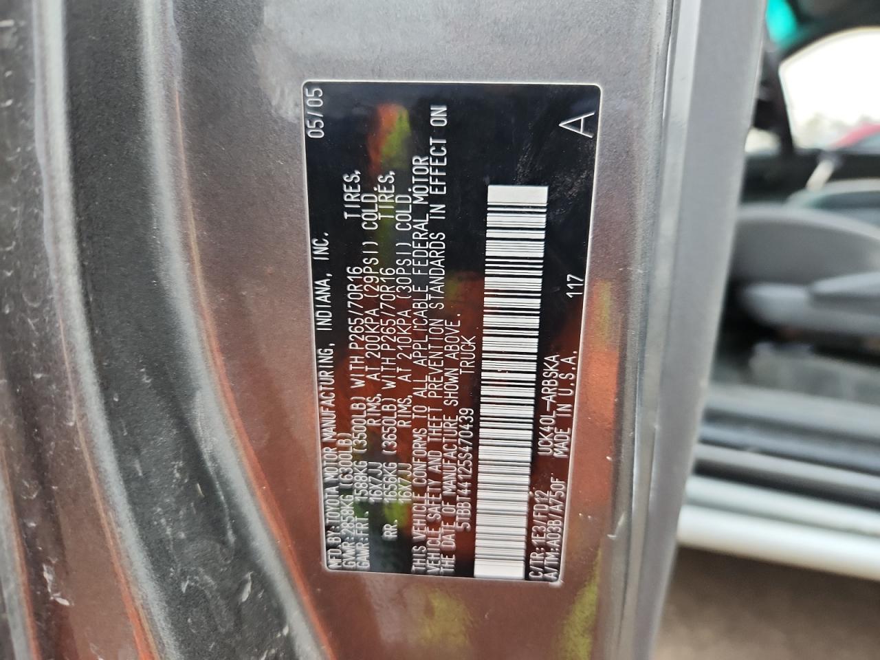 Lot #3286693296 2005 TOYOTA TUNDRA ACC