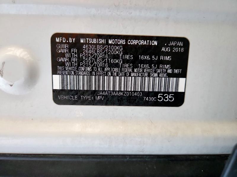 2019 MITSUBISHI ECLIPSE CROSS ES #3291507930