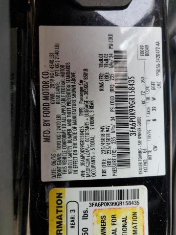 2016 FORD FUSION TIT #3302115179