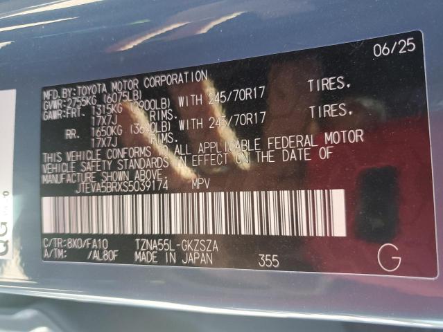 2025 TOYOTA 4RUNNER SR5 JTEVA5BRXS5039174