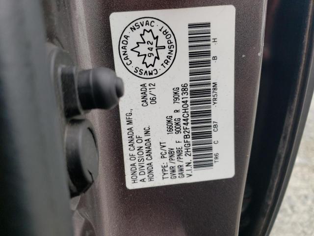 2012 HONDA CIVIC LX - 2HGFB2F44CH041386