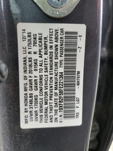 2015 HONDA CIVIC LX - 19XFB2F58FE221364