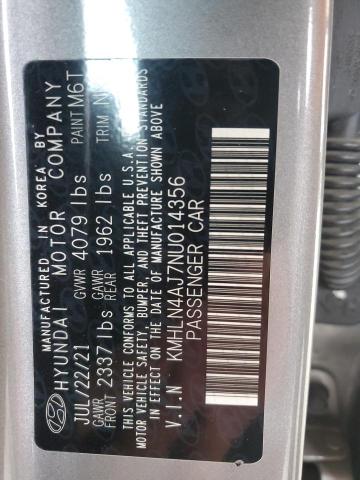 2022 HYUNDAI ELANTRA LI KMHLN4AJ7NU014356