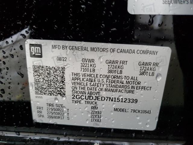 2022 CHEVROLET SILVERADO - 2GCUDJED7N1512339