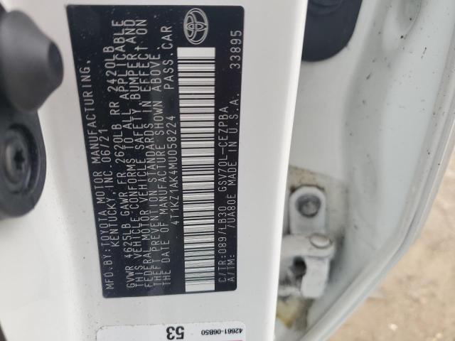 2021 TOYOTA CAMRY TRD 4T1KZ1AK4MU058224