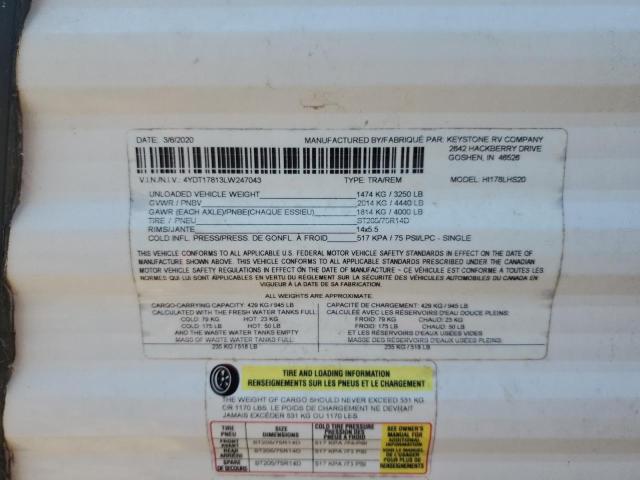 2020 KEYSTONE HIDEOUT #3298047127