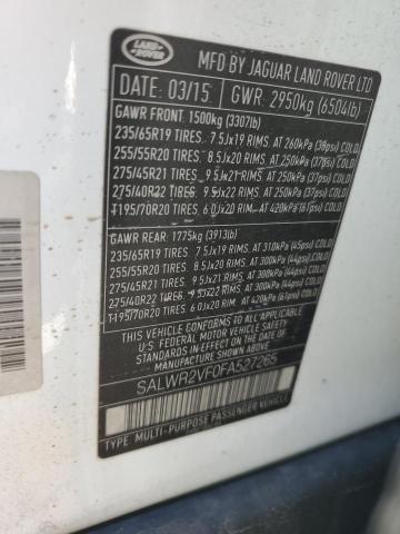 2015 LAND ROVER RANGE ROVE #3268485765