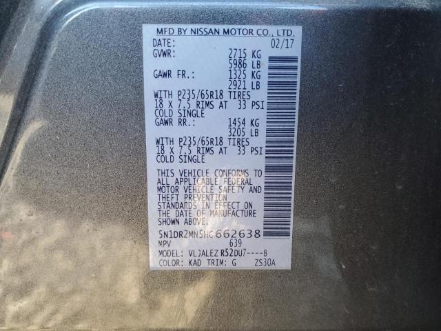 2017 NISSAN PATHFINDER - 5N1DR2MN5HC662638