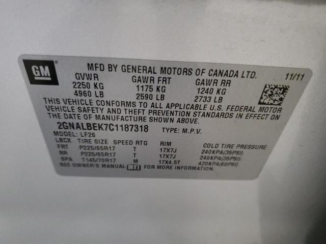 2012 CHEVROLET EQUINOX LS - 2GNALBEK7C1187318