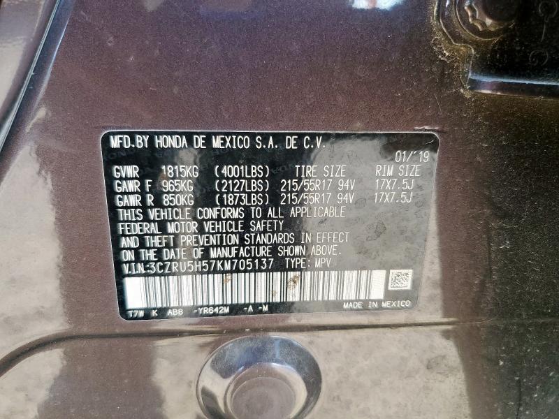2019 HONDA HR-V EX 3CZRU5H57KM705137