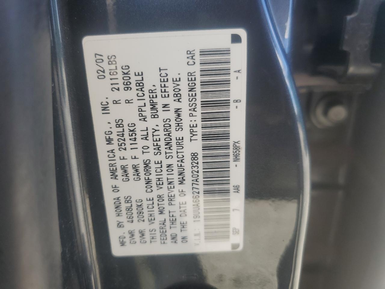 Lot #3279579247 2007 ACURA TL