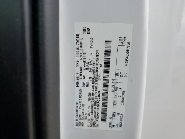 2019 FORD F150 SUPER - 1FTEW1E41KFC03694