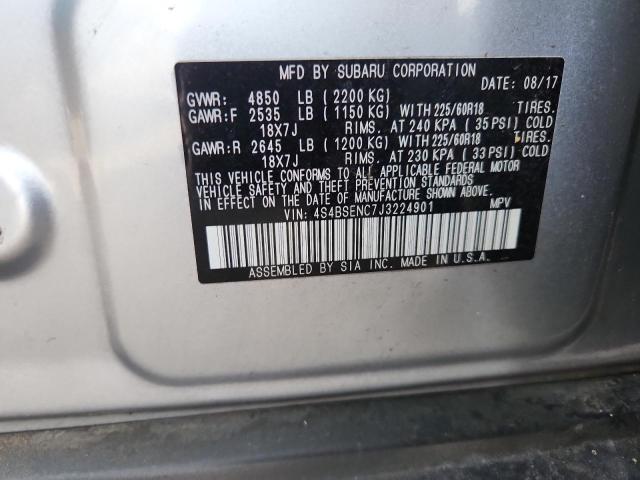 2018 SUBARU OUTBACK 3. 4S4BSENC7J3224901