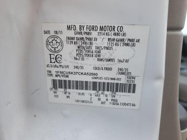 2012 FORD ESCAPE HYB - 1FMCU5K37CKA52560