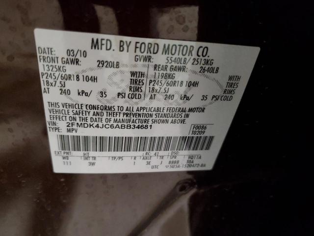 2010 FORD EDGE SEL - 2FMDK4JC6ABB34681