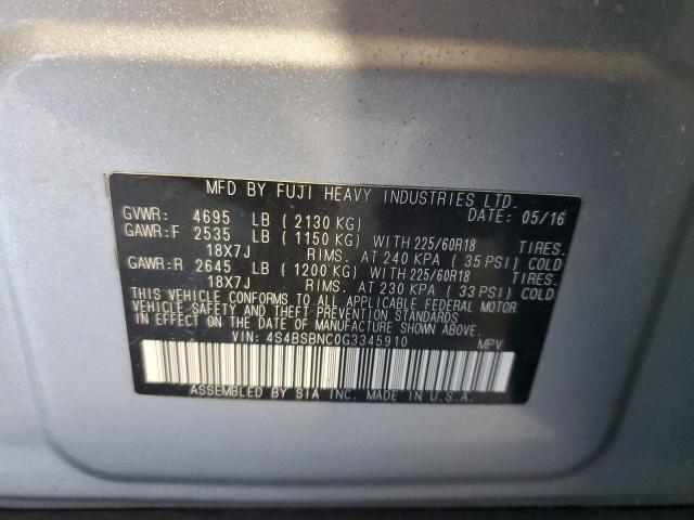 2016 SUBARU OUTBACK 2. - 4S4BSBNC0G3345910