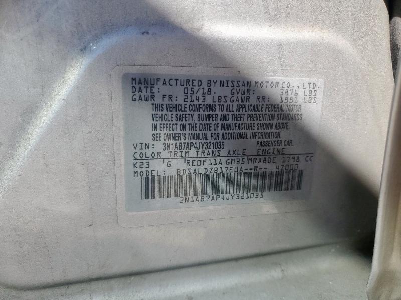 2018 NISSAN SENTRA S - 3N1AB7AP4JY321035