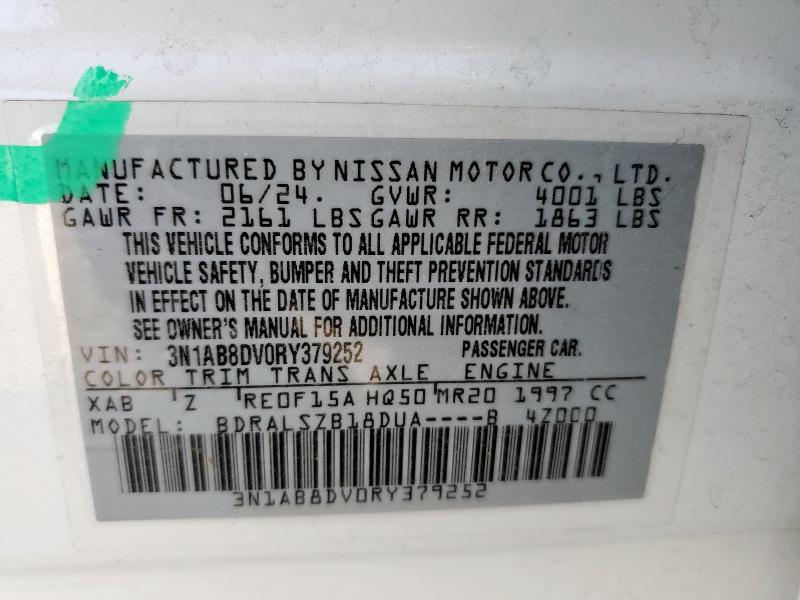 2024 NISSAN SENTRA SR 3N1AB8DV0RY379252