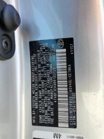 2011 TOYOTA CAMRY BASE - 4T4BF3EK8BR103120