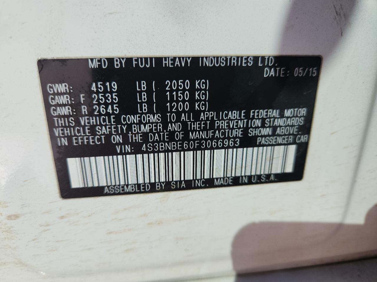 SUBARU LEGACY 2.5I PREMIUM