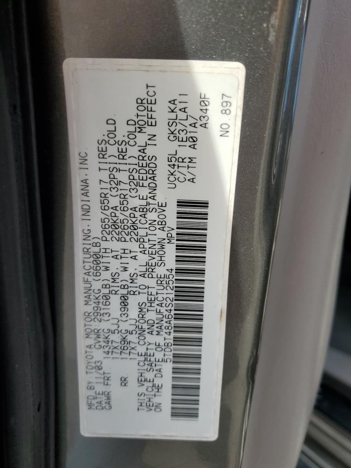 Lot #3286711332 2004 TOYOTA SEQUOIA LI