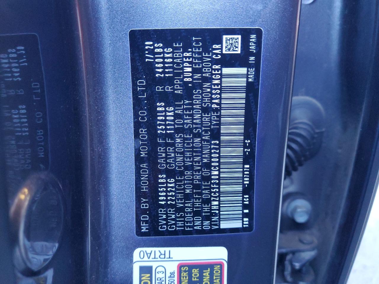 HONDA CLARITY TOURING