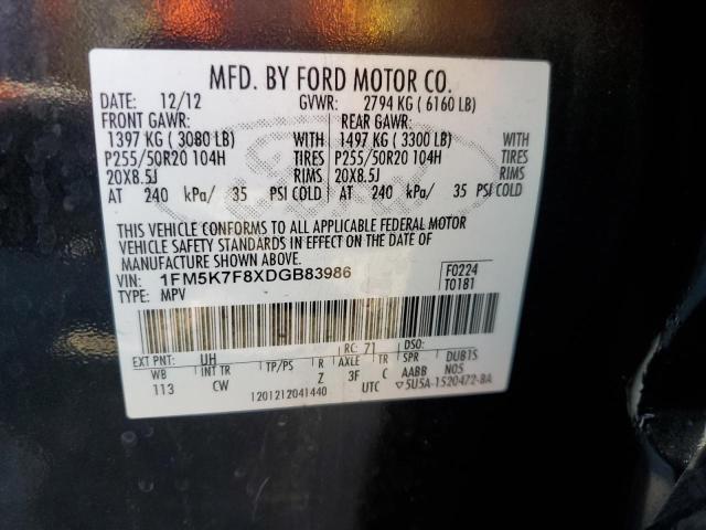 2013 FORD EXPLORER L - 1FM5K7F8XDGB83986