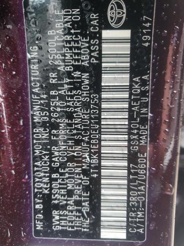 2014 TOYOTA AVALON BAS - 4T1BK1EB0EU113753