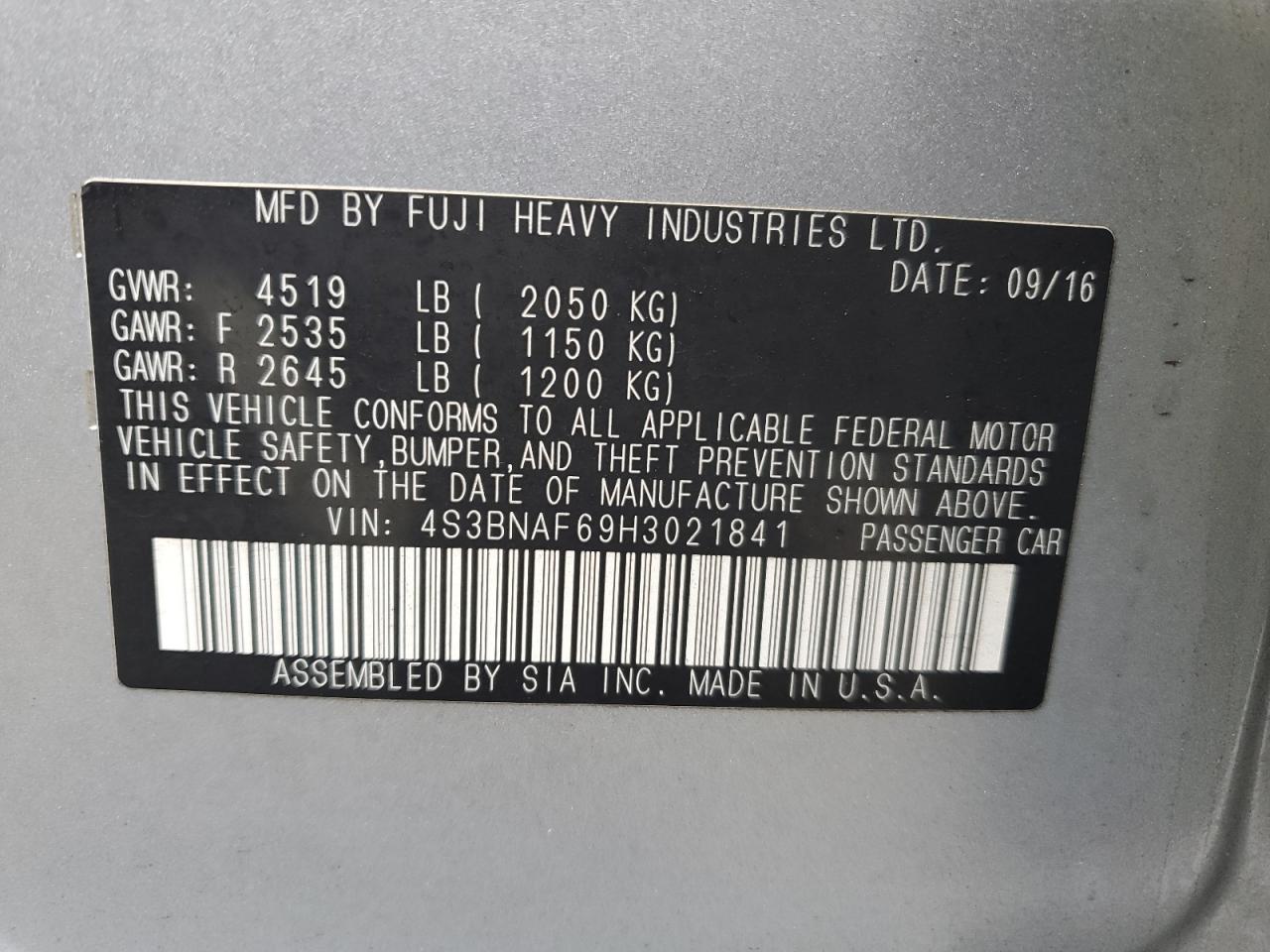 SUBARU LEGACY 2.5I PREMIUM