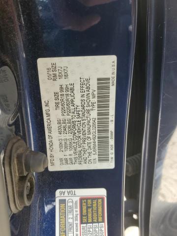 2016 HONDA CR-V TOURING - 5J6RM4H92GL029542