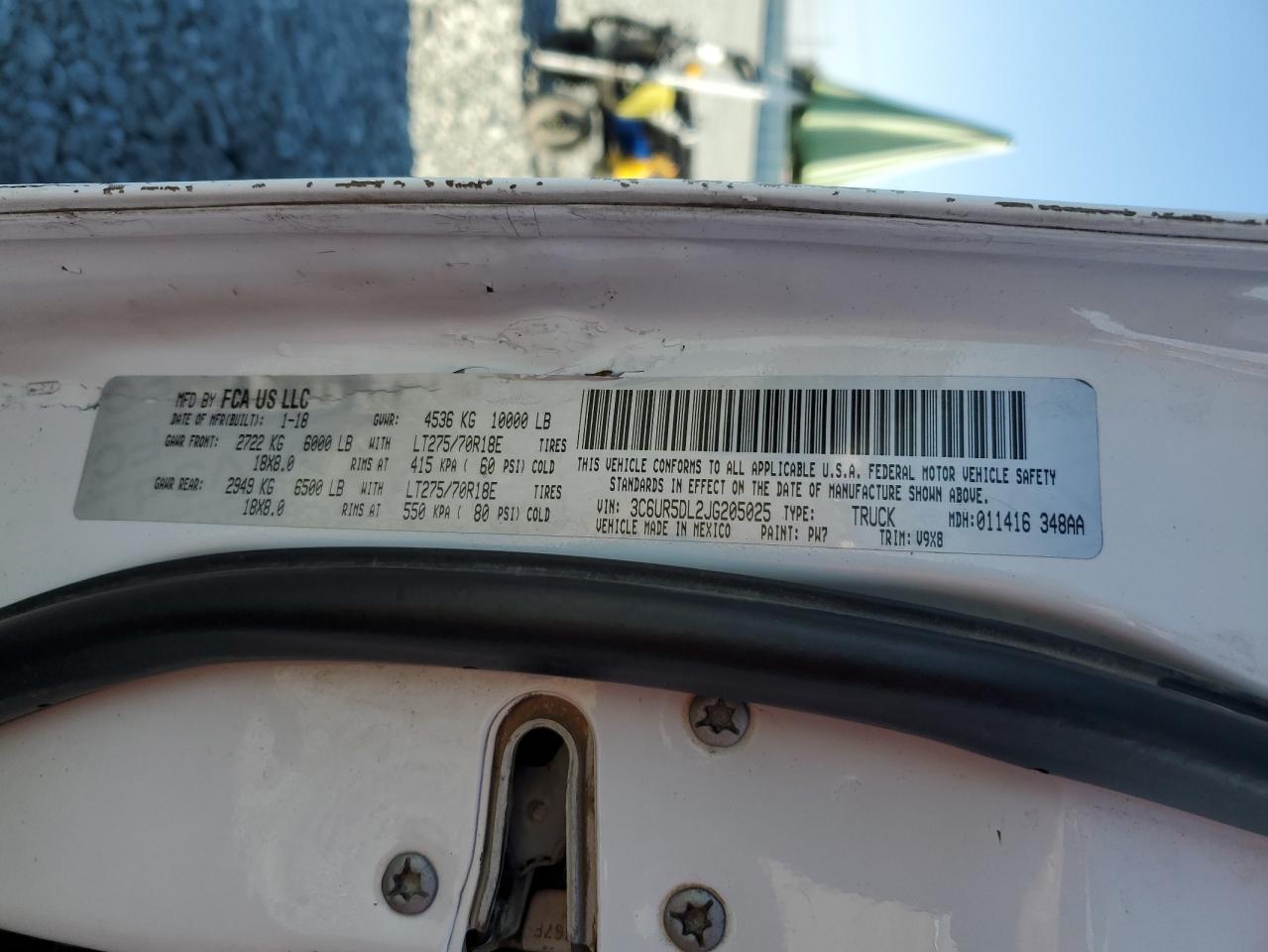 Lot #3312734186 2018 RAM 2500 SLT