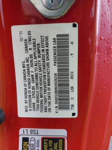 2012 HONDA CIVIC EXL - 2HGFG3B09CH526259