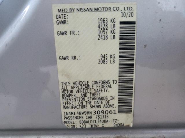 2021 NISSAN ALTIMA S 1N4BL4BV9MN309061