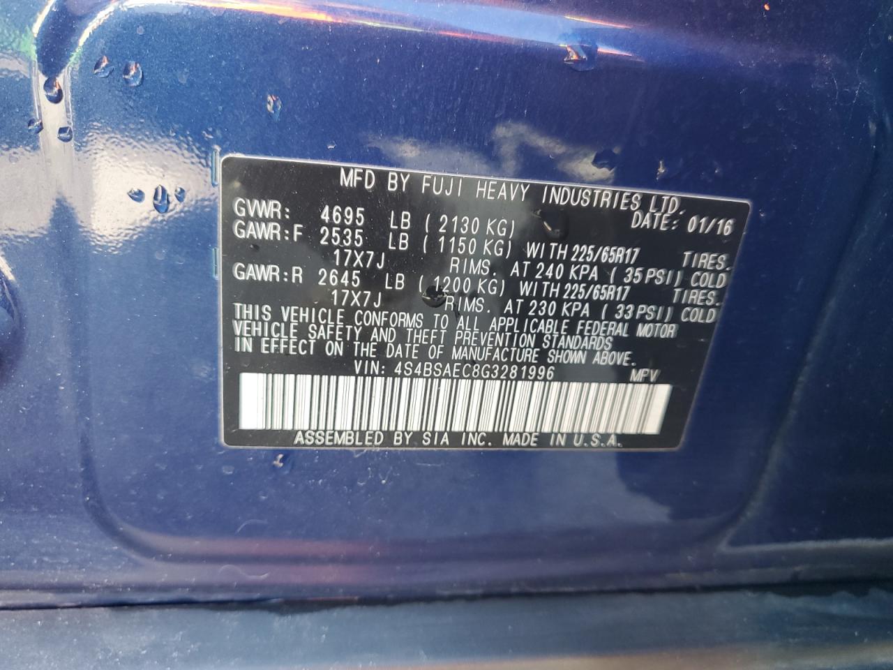 SUBARU OUTBACK 2.5I PREMIUM