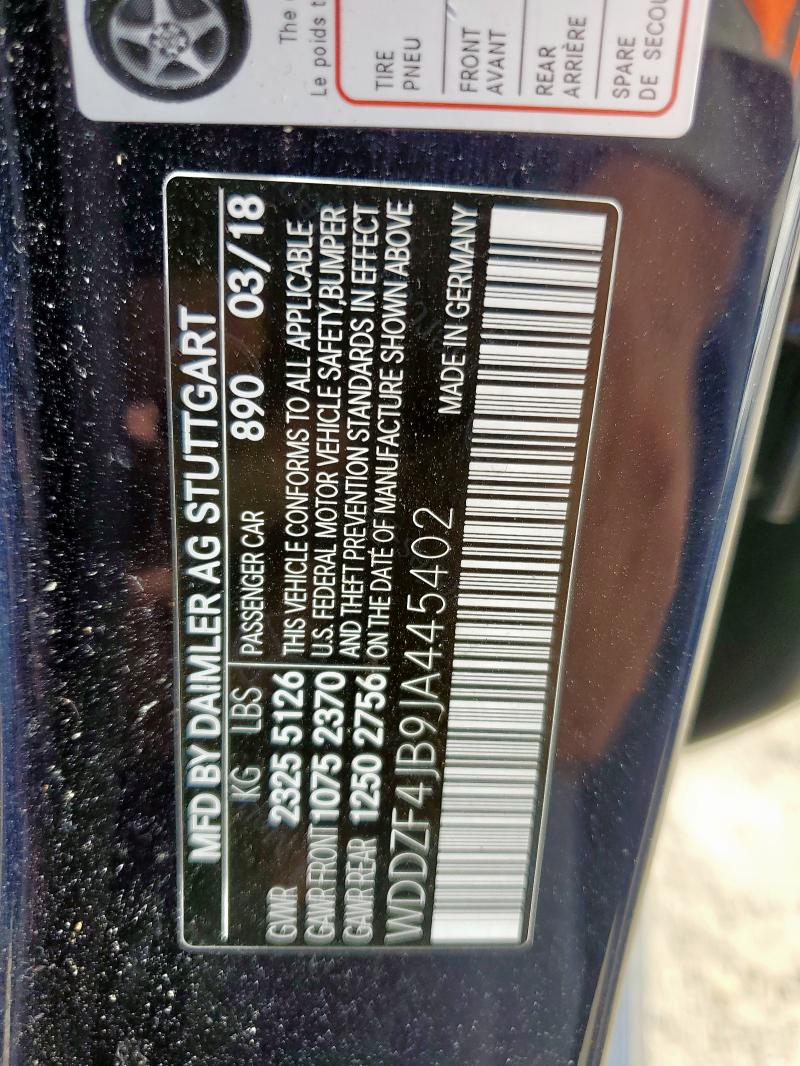 2018 MERZ E 300 - WDDZF4JB9JA445402