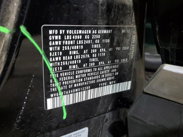 2013 VOLKSWAGEN TIGUAN S - WVGBV7AX4DW512289