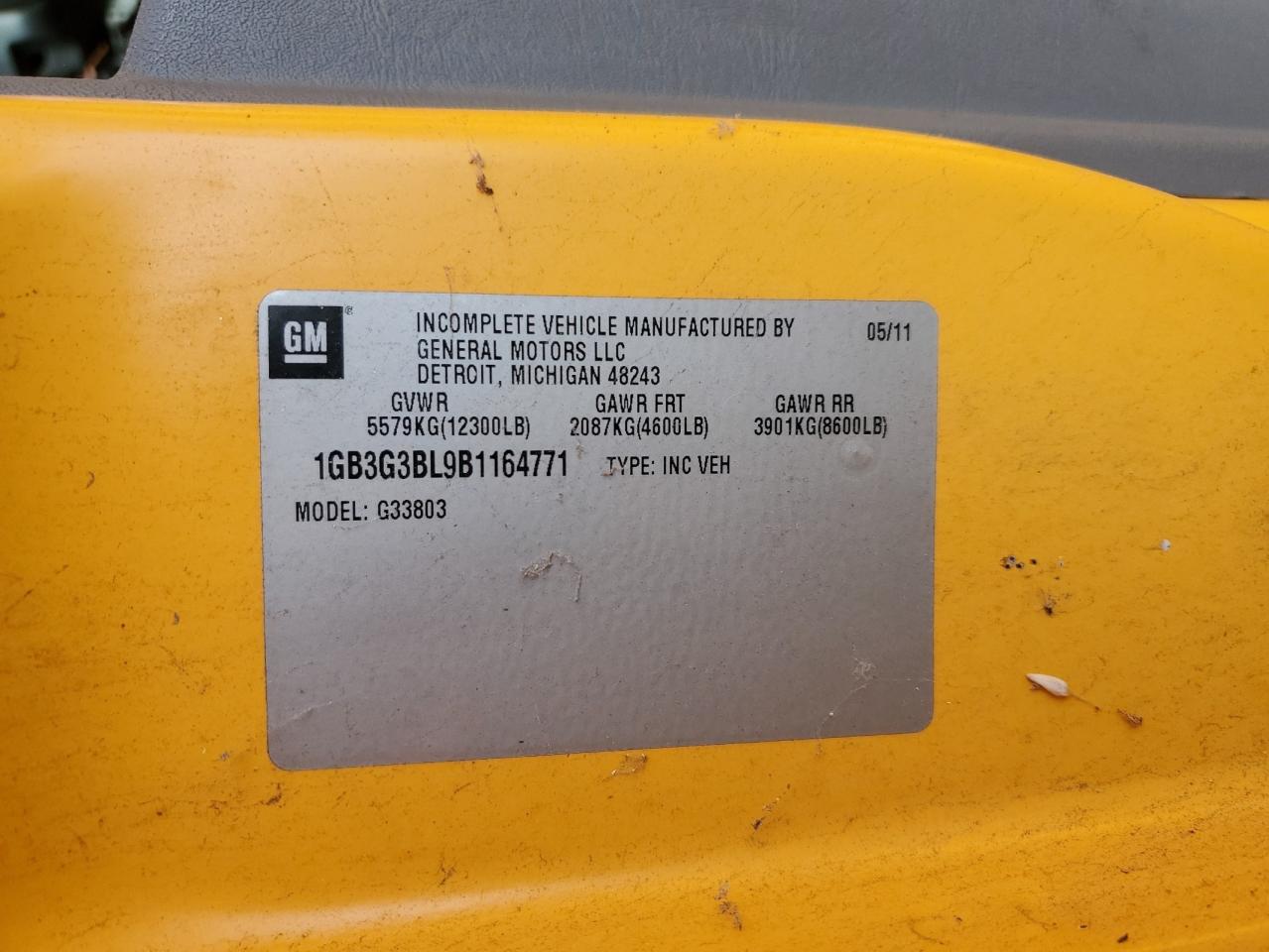 Lot #3271587403 2011 CHEVROLET MINOTOUR G3500