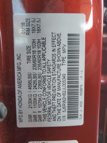 2018 HONDA CR-V EXL - 5J6RW2H82JL005349